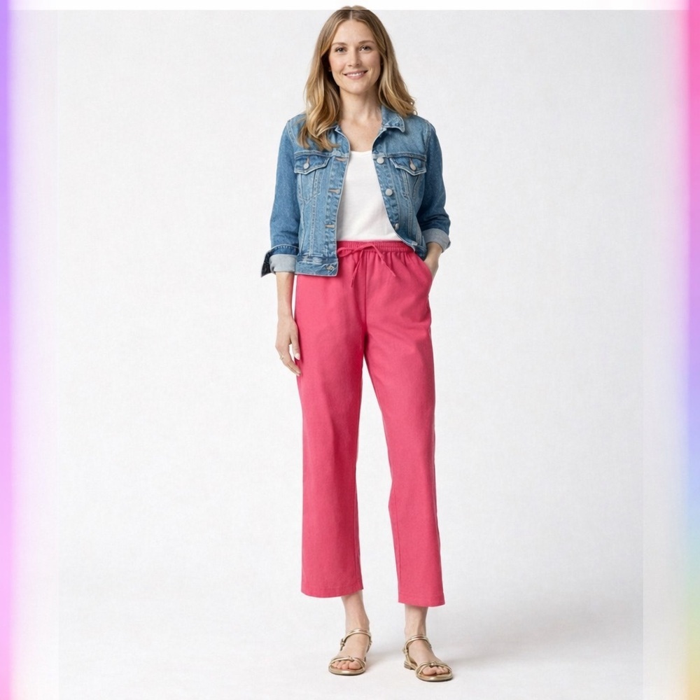 J. Crew Factory Pink linen Pants